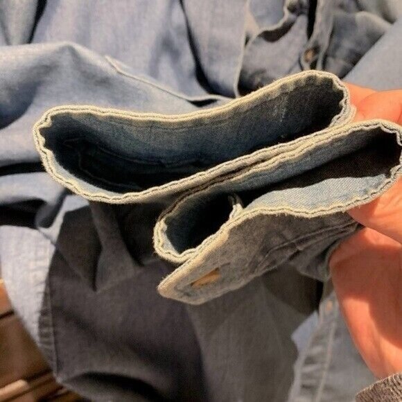 Vintage Diesel Denim Shirt Men Sz 41/42 LT Blue Button Up Casual Long Sleeve - Picture 12 of 12